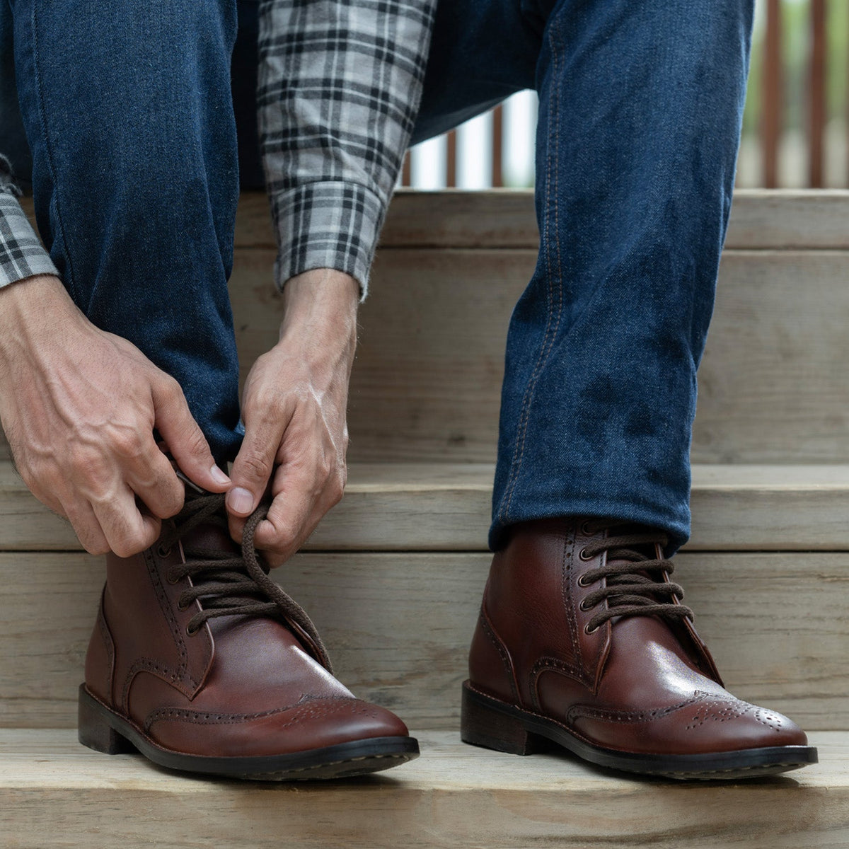Orlaven Duster Brogues Derby ブラウン Burnished レザーブーツ - StudGuard メンズ footwear image 10