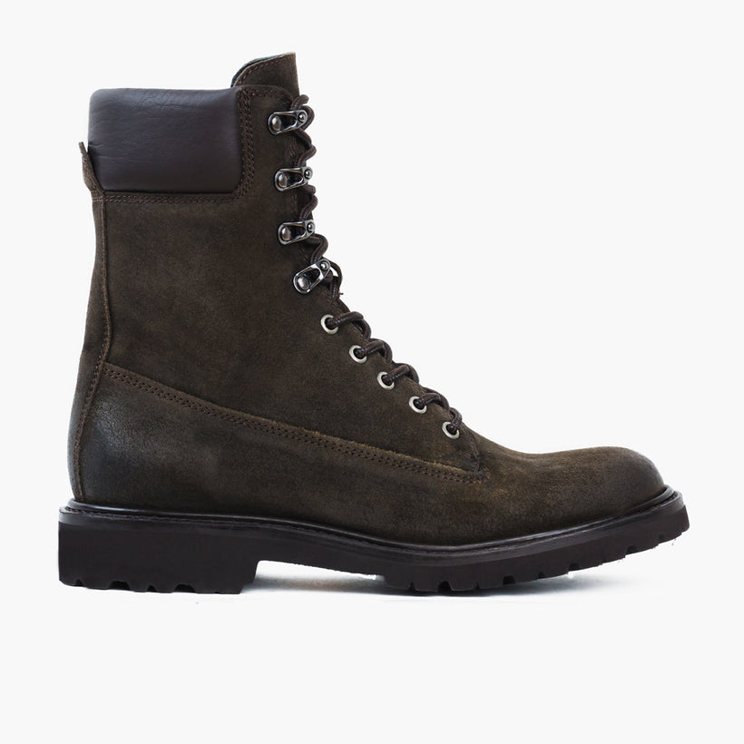 Explorer Dark Olive Suede Leather Boots メンズ