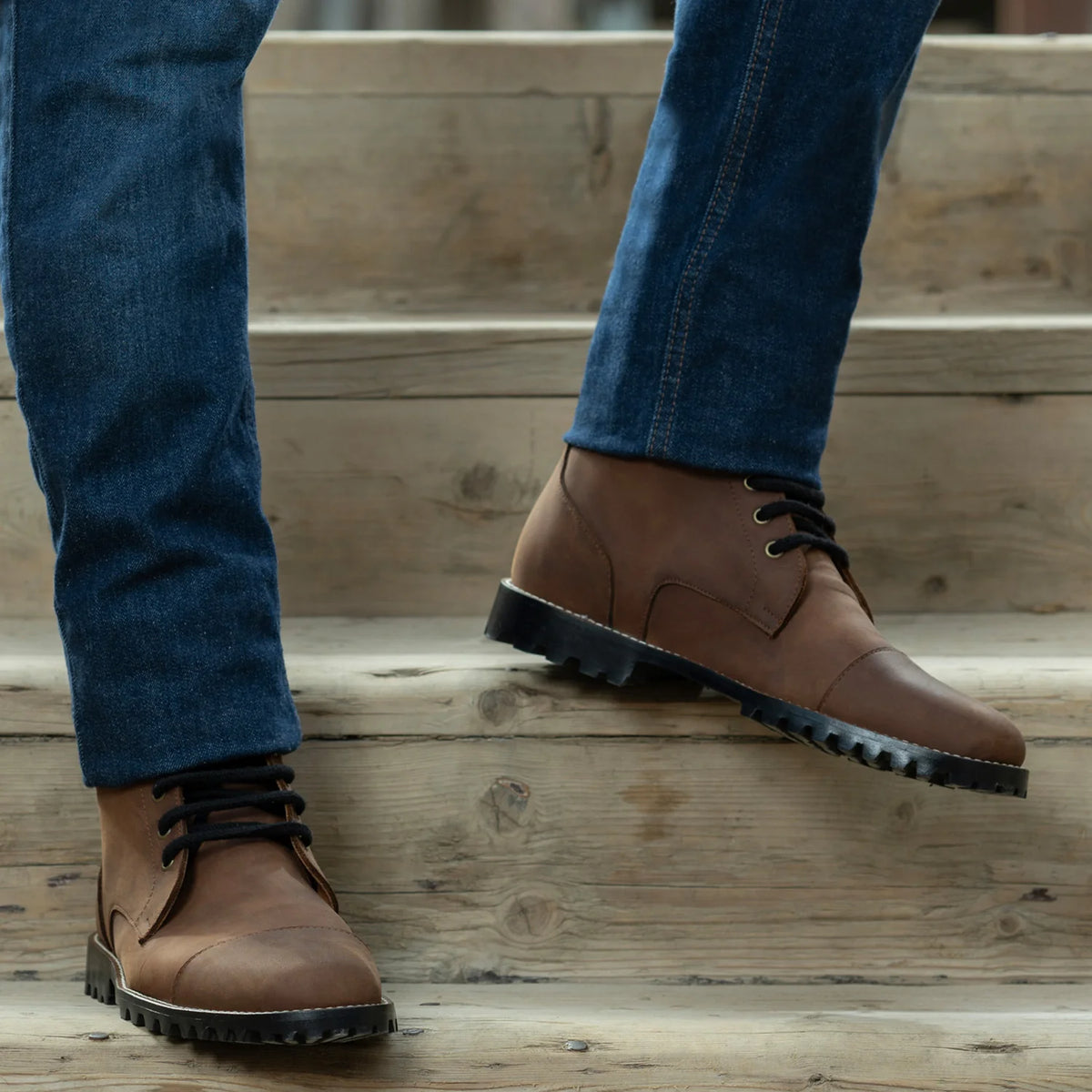 Orlaven Knight Derby Waxed ブラウン Pullup レザーブーツ - TerraGrip メンズ footwear image 10