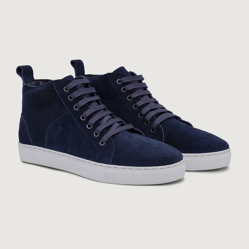 Marty High Top ブルー Suede レザースニーカー メンズ