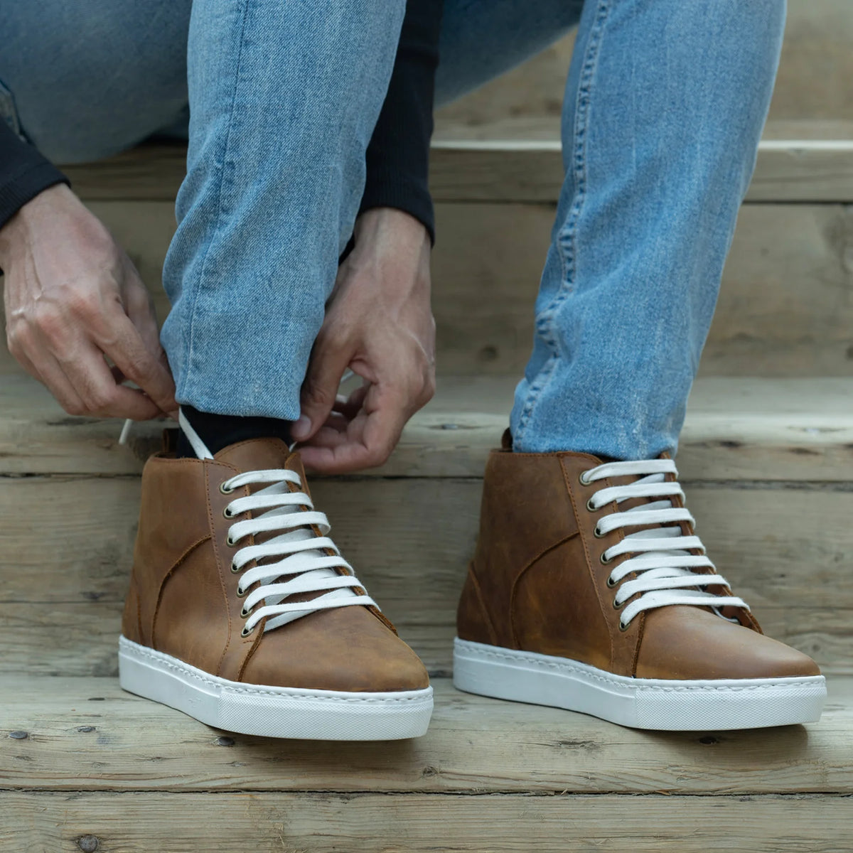 Orlaven Marty High Top バーントカッパー Pullup レザースニーカー メンズ footwear image 10
