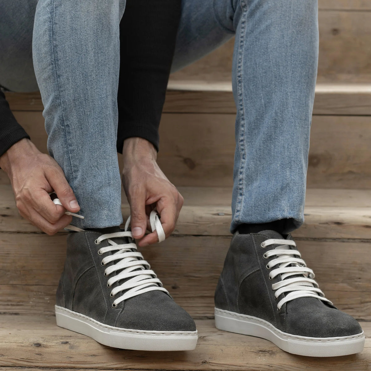 Orlaven Marty High Top グレー Suede レザースニーカー メンズ footwear image 10