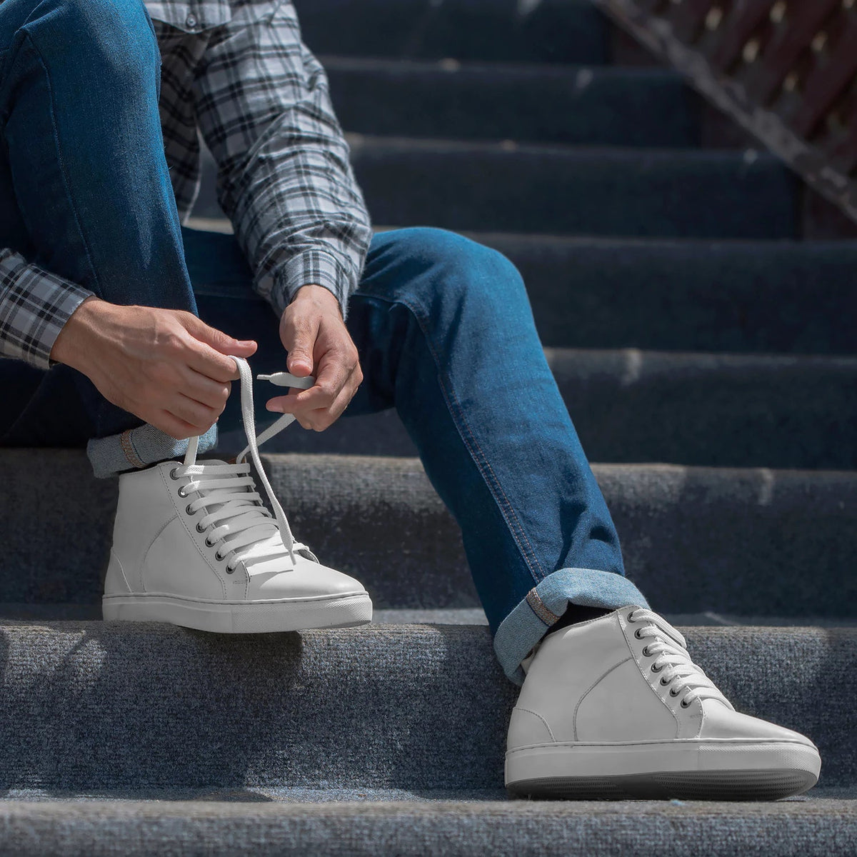 Orlaven Marty High Top ホワイト レザースニーカー メンズ footwear image 10