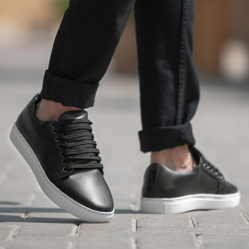 Murphy Low Top ブラック レザースニーカー メンズ