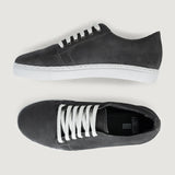 Murphy Low Top Grey Suede Leather Sneakers For Men - Reinforced Heel Counter & Precision Double-Row Stitching Detail