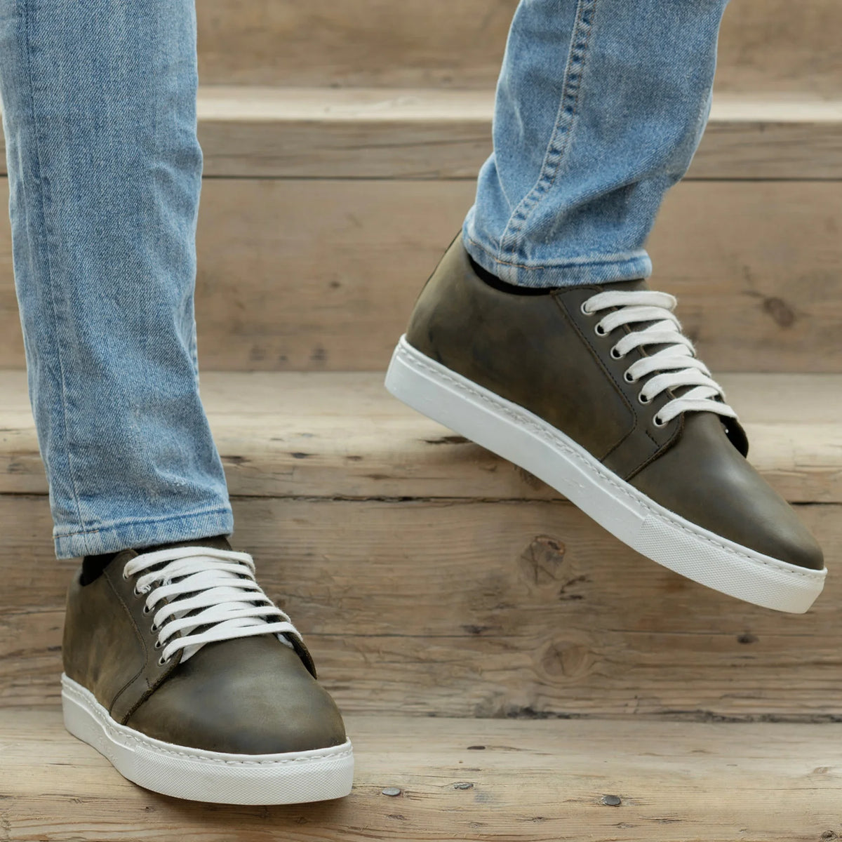 Orlaven Murphy Low Top Olive Pullup レザースニーカー メンズ footwear image 9