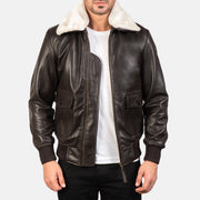 
Airin G-1 ブラウン レザーボンバージャケット メンズ in Brown Sheepskin Leather - 正面スタイル＆テーラードシルエット | 公式オンライン通販