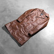 
Open Hem & Hem Craftsmanship Construction Detail on Alexis ブラウン Single Breasted レザーコート レディース