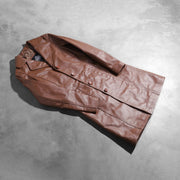 
Open Hem & Hem Craftsmanship Construction Detail on Alice ブラウン Double Breasted レザーコート レディース