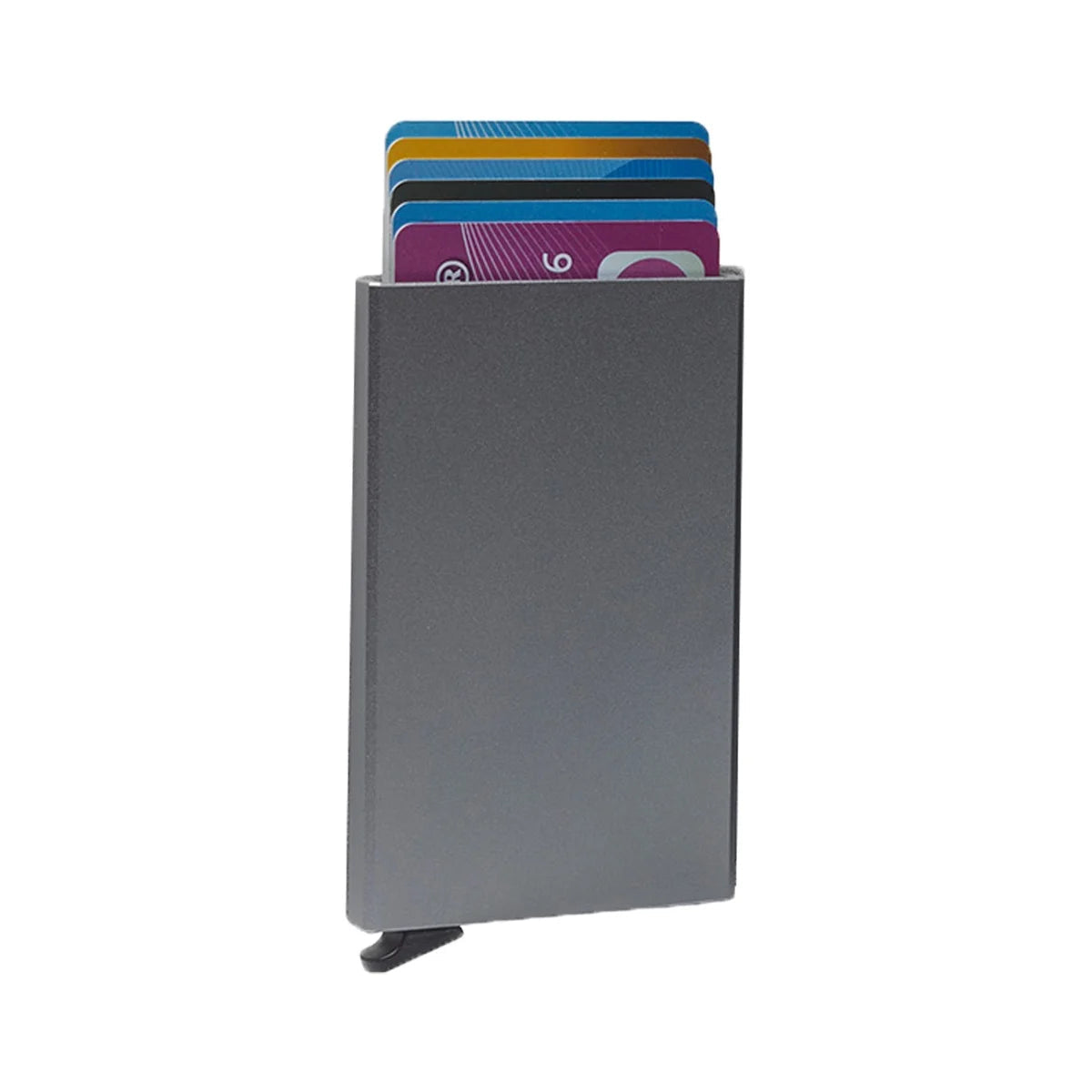Aluminium Card Holder レディース - Structured Side Profile Showing Gusset Depth &amp; Expansion Capacity