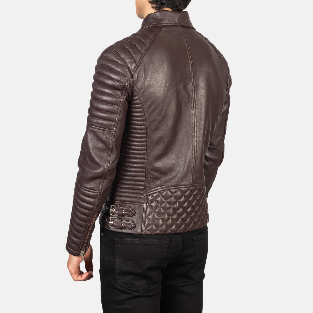Armand グリーン レザーライダースジャケット メンズ – alternate product view 5