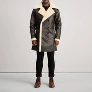 Charles レザーコート ブラウン Shearling レザーコート メンズ – alternate product view 3