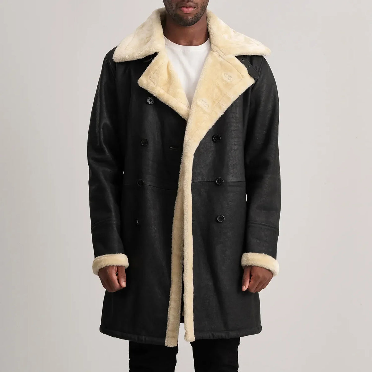 Charles レザーコート ブラウン Shearling レザーコート メンズ – alternate product view 1
