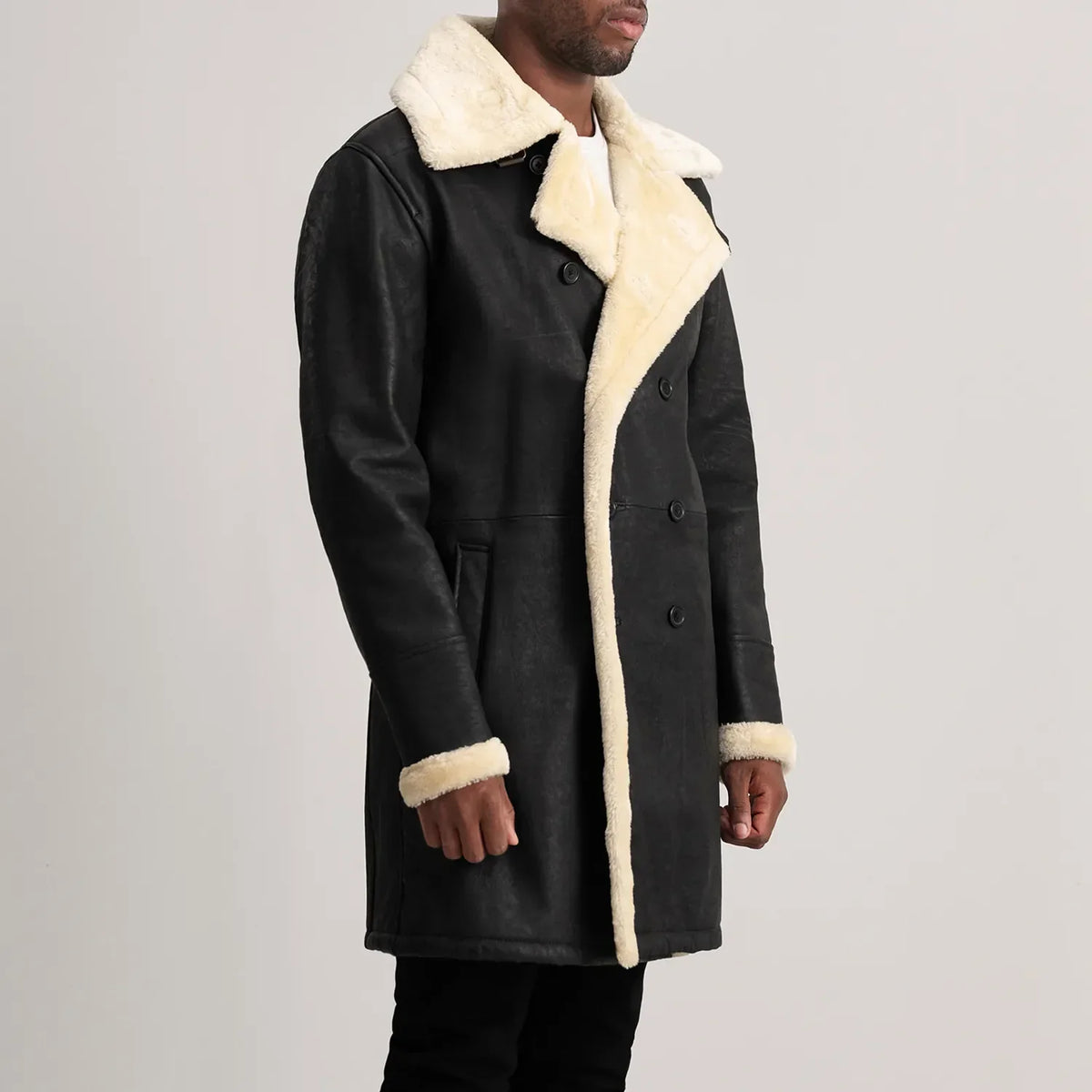 Charles レザーコート ブラウン Shearling レザーコート メンズ – alternate product view 2