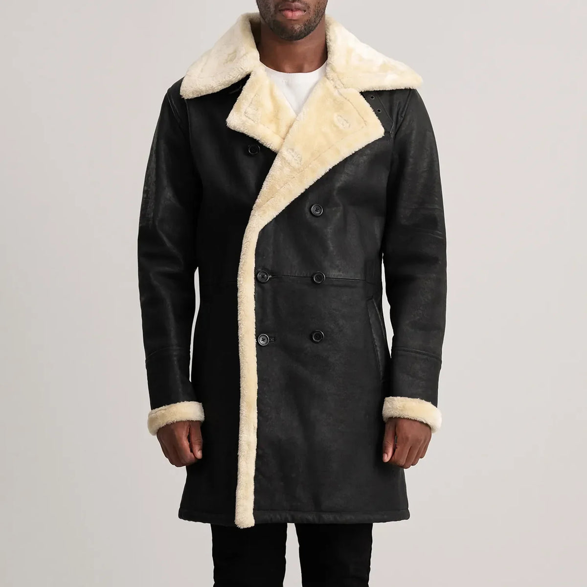 Charles レザーコート ブラウン Shearling レザーコート メンズ – alternate product view 4