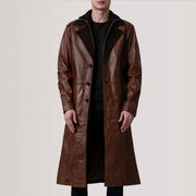 
Charlton Waxed ブラウン Leather Single Breasted レザーコート メンズ For Men in Distressed Brown Sheepskin Burnished - 正面スタイル＆テーラードシルエット | 公式オンライン通販