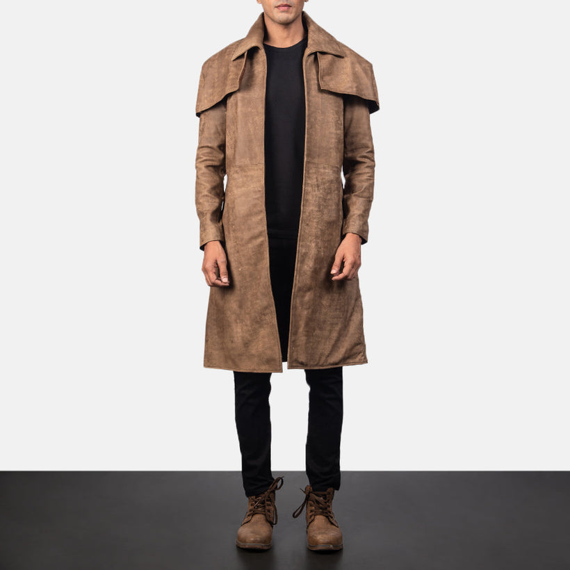 Classic ブラウン Leather Duster メンズ