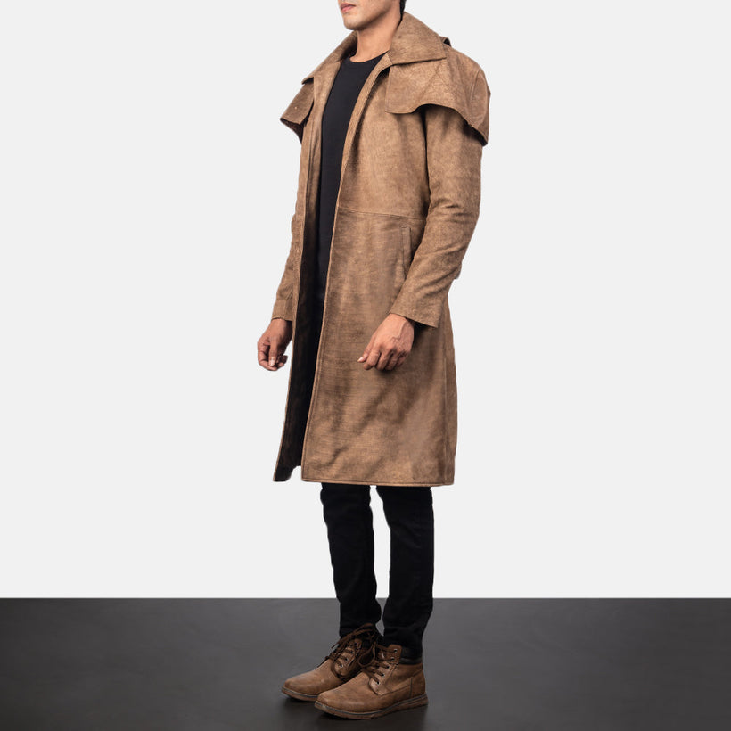 Classic ブラウン Leather Duster メンズ