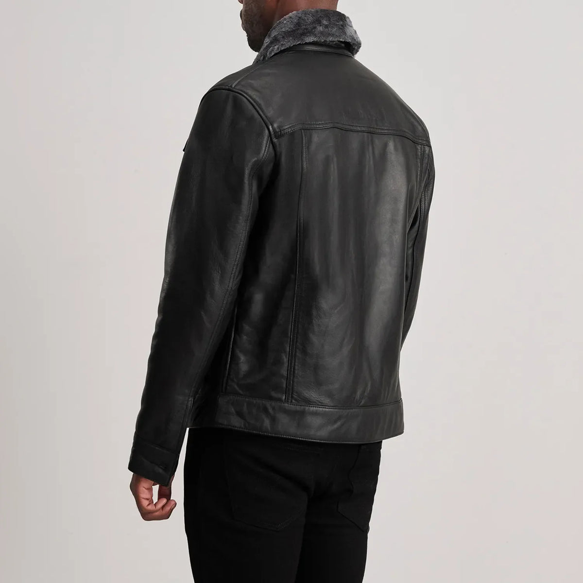 Authentic Sheepskin Leather with Semi-Aniline Finish Grain Texture &amp; Heavy-Duty Seam Stitching Detail