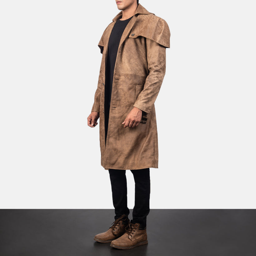 Deux ブラウン Leather Duster メンズ