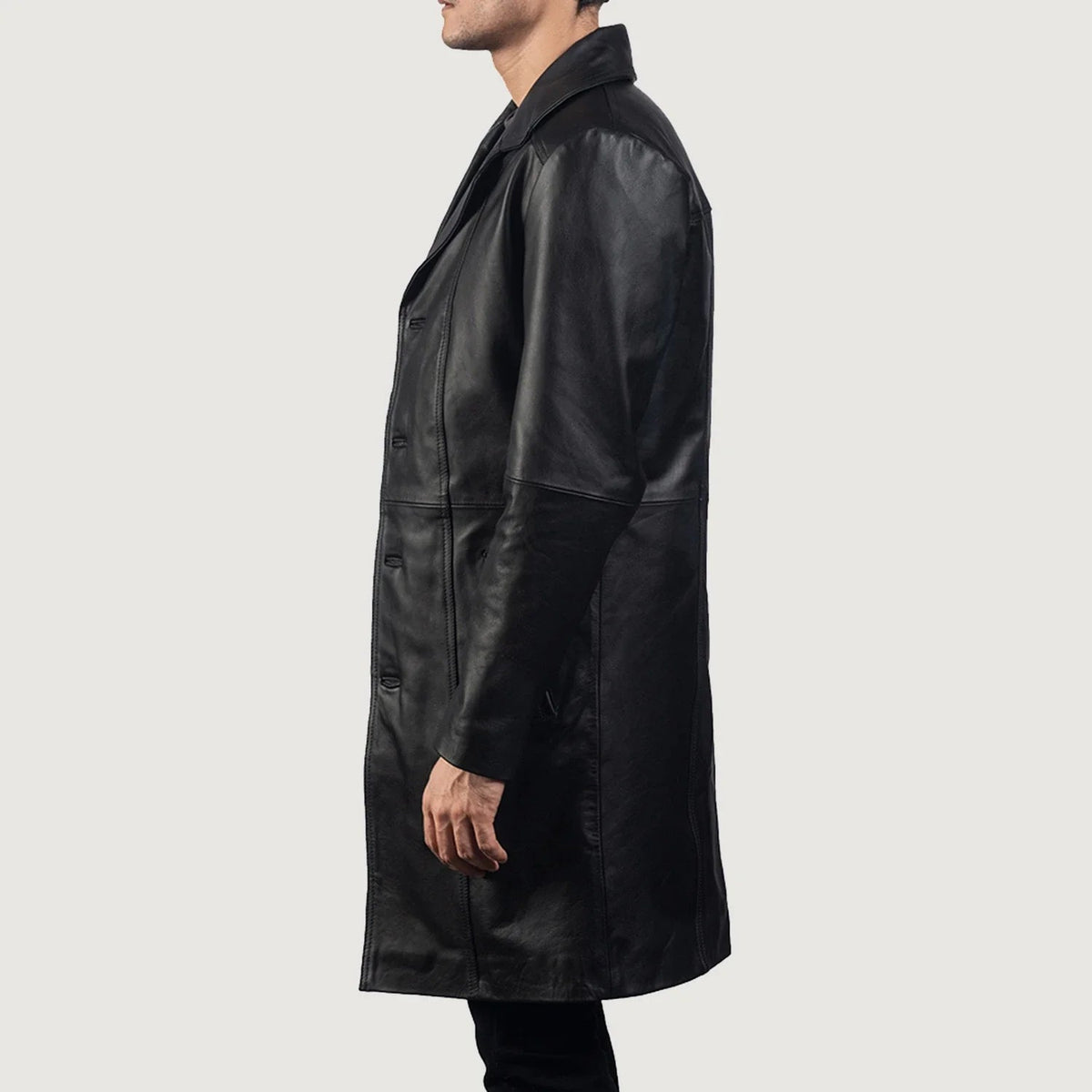 Authentic Cowhide Leather Grain Texture & Heavy-Duty Seam Stitching Detail