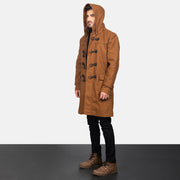 
Khaki Synthetic Wool Trench Coat - 美しい肩のラインと裾の仕立てが際立つ背面ビュー