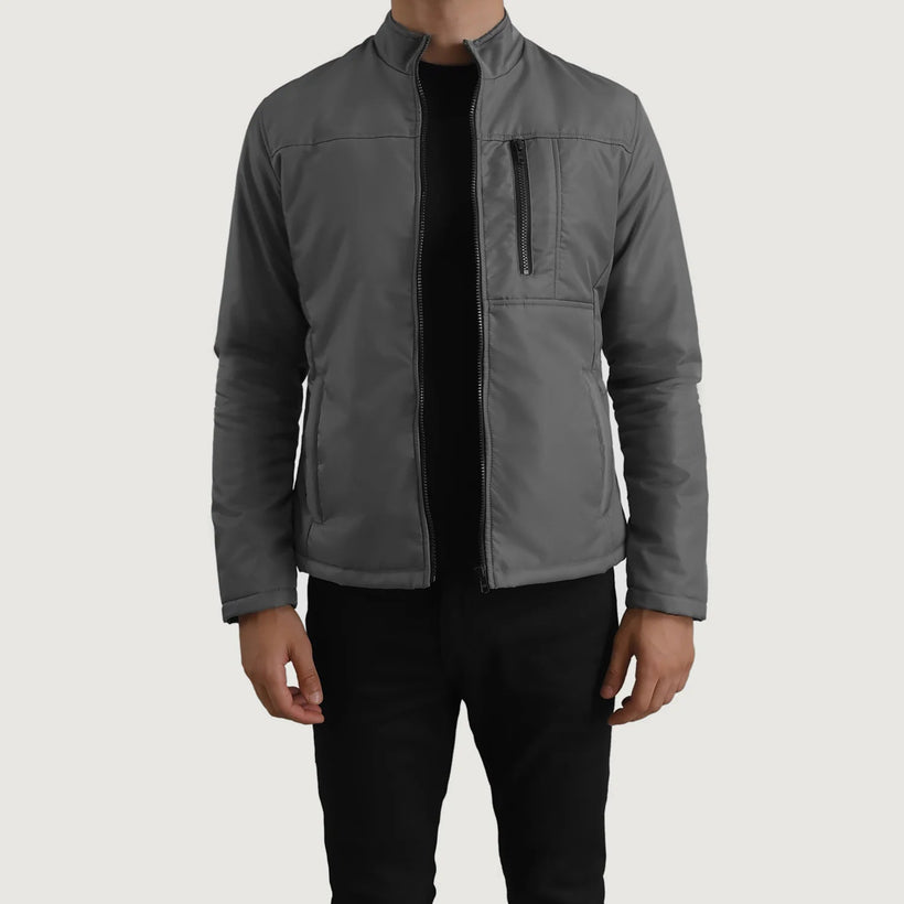 Elliot Grey Lightweight レザージャケット メンズ