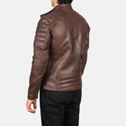 Faisor Mocha レザーライダースジャケット メンズ – alternate product view 4