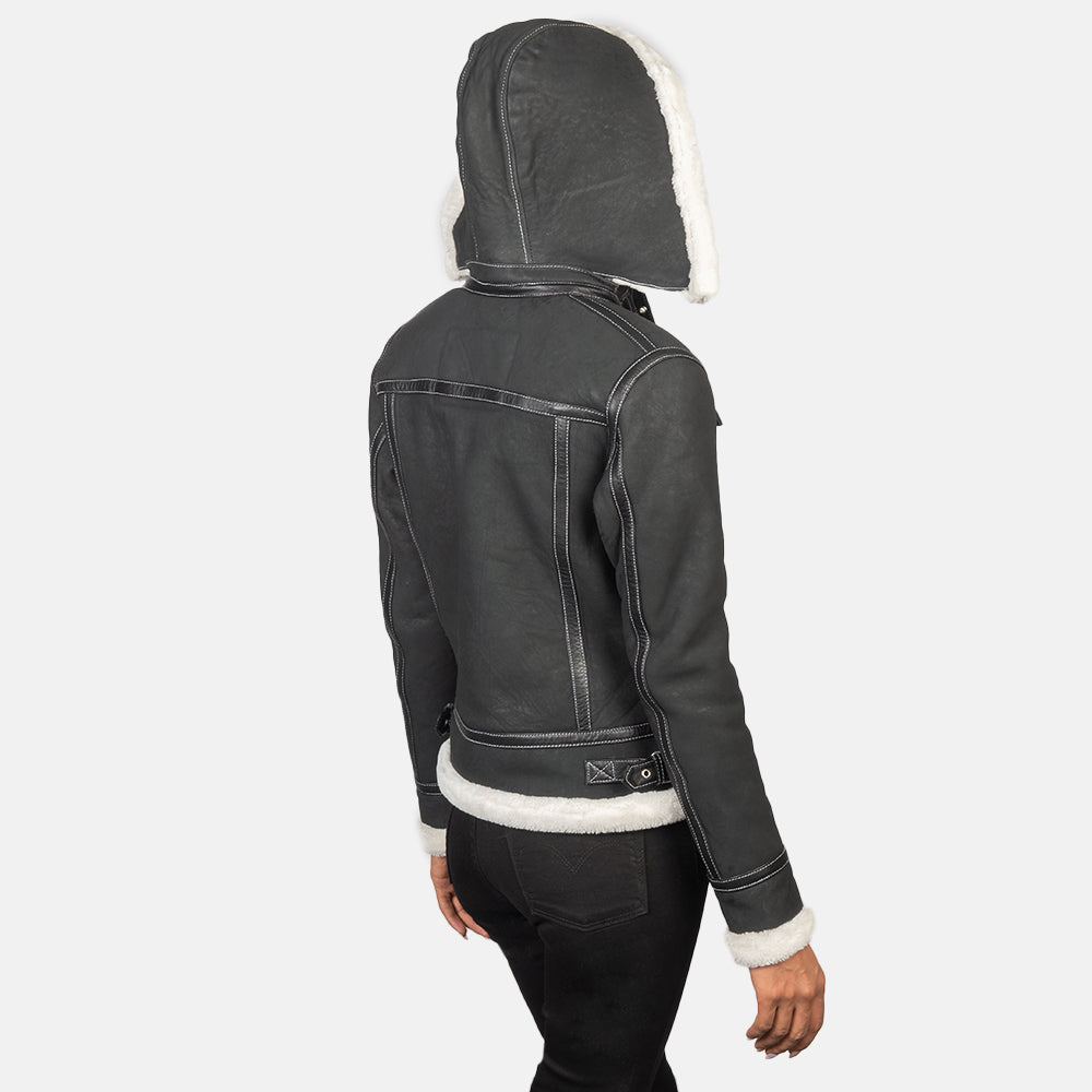 Fiona Hooded ムートンジャケット レディース – alternate product view 5