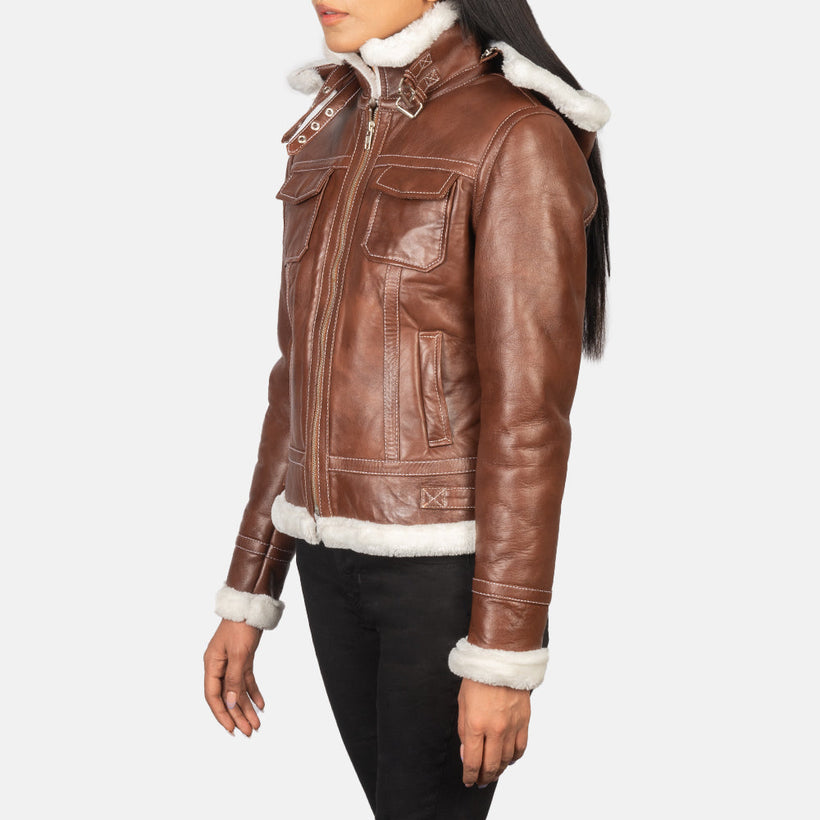 Fiona Hooded ムートンジャケット レディース