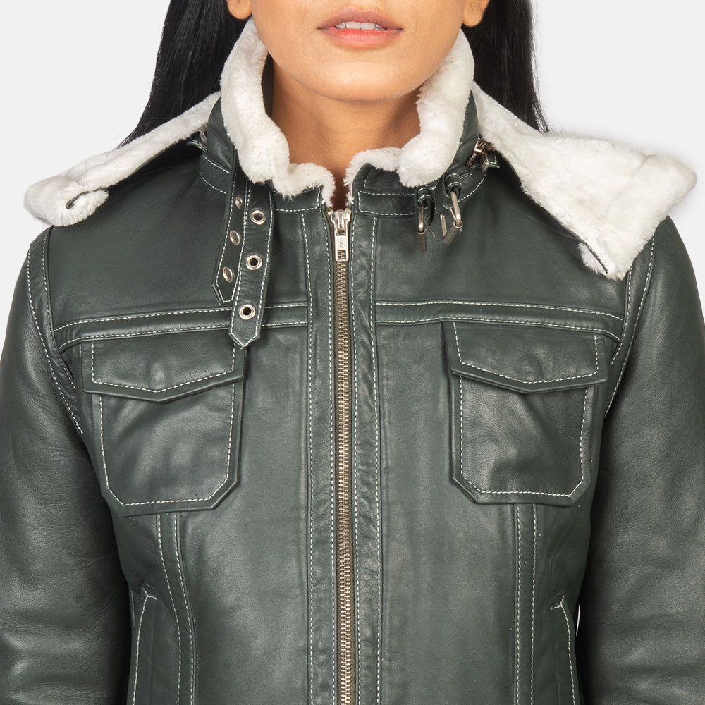 Fiona Hooded ムートンジャケット レディース – alternate product view 6