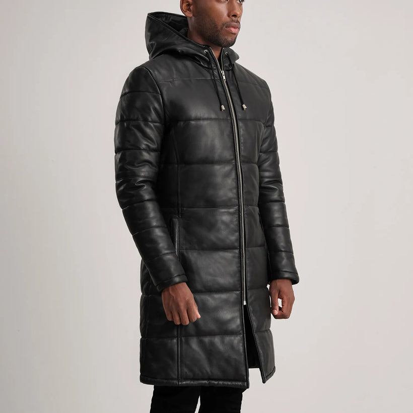 Floyd レザーコート タン Puffer レザージャケット メンズ