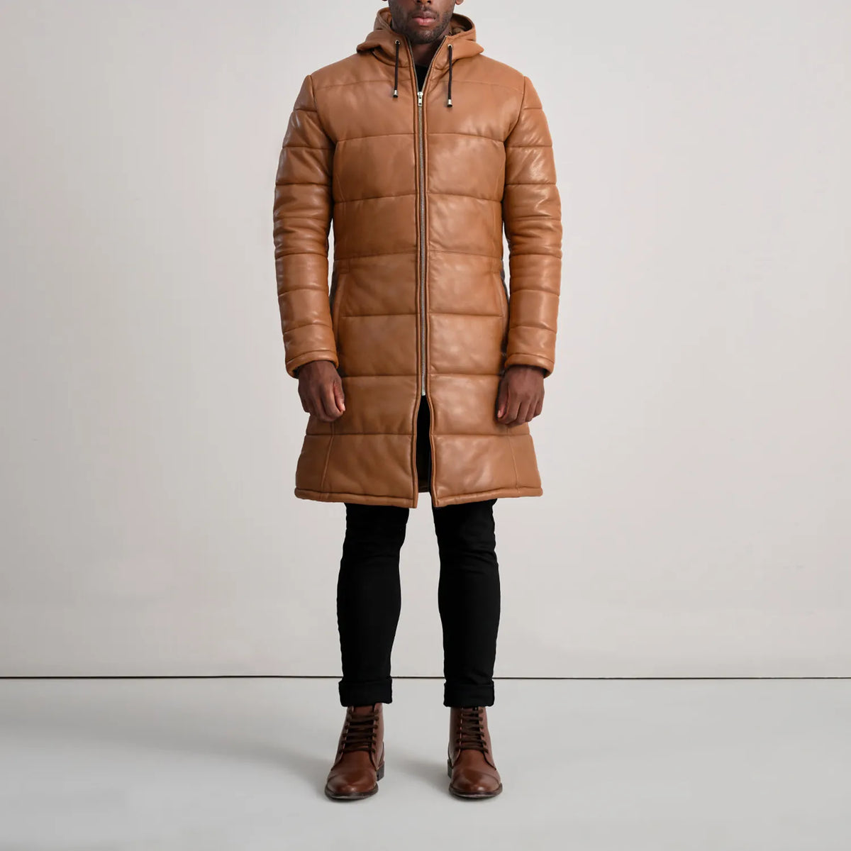 
Floyd レザーコート タン Puffer レザージャケット メンズ – alternate product view 3
