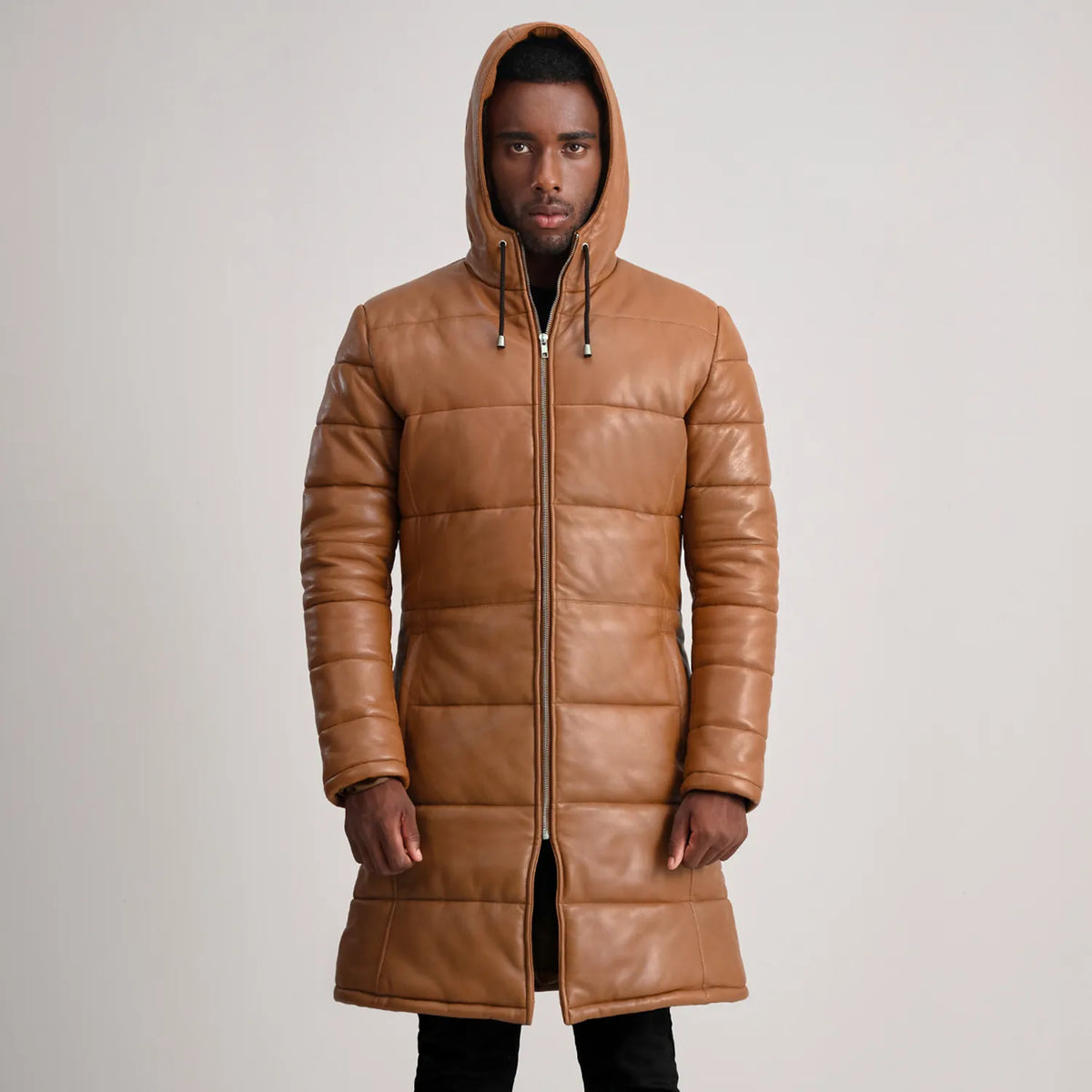 
Floyd レザーコート タン Puffer レザージャケット メンズ – alternate product view 4