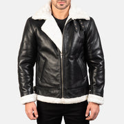 Francis B-3 ブラック レザーボンバージャケット メンズ – alternate product view 1