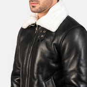 Francis B-3 ブラック レザーボンバージャケット メンズ – alternate product view 6