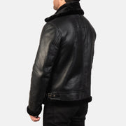 Francis B-3 ブラック レザーボンバージャケット メンズ – alternate product view 5