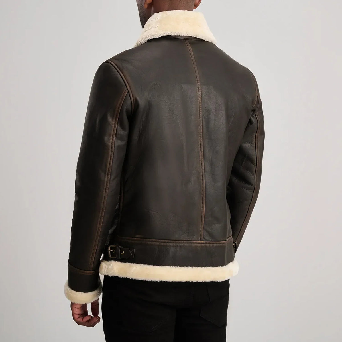 Francis B-3 ブラック レザーボンバージャケット メンズ – alternate product view 5