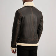 Francis B-3 ブラック レザーボンバージャケット メンズ – alternate product view 5