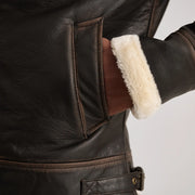 Francis B-3 ブラック レザーボンバージャケット メンズ – alternate product view 6