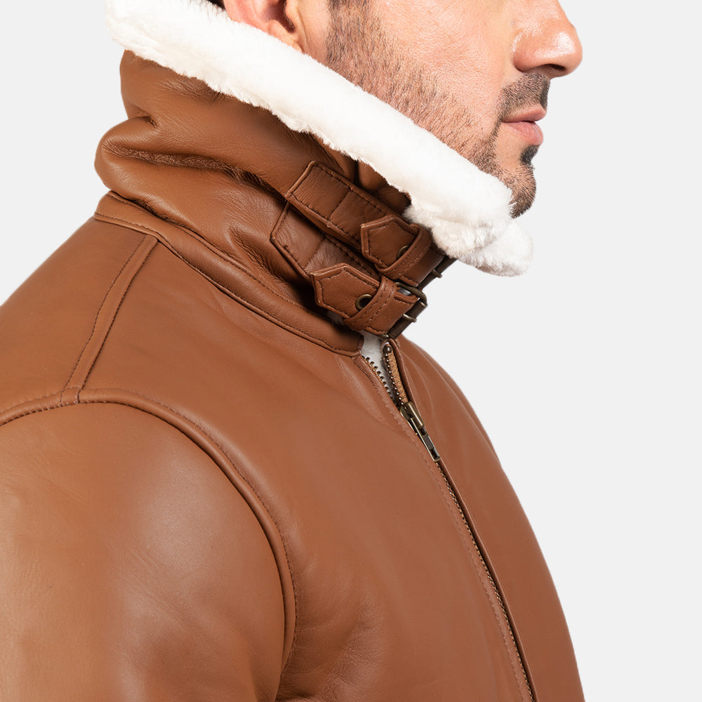 Francis B-3 ブラック レザーボンバージャケット メンズ – alternate product view 6