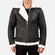 Francis B-3 ブラック レザーボンバージャケット メンズ – alternate product view 1