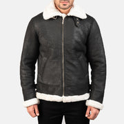 Francis B-3 ブラック レザーボンバージャケット メンズ – alternate product view 4