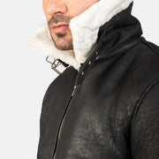 Francis B-3 ブラック レザーボンバージャケット メンズ – alternate product view 6