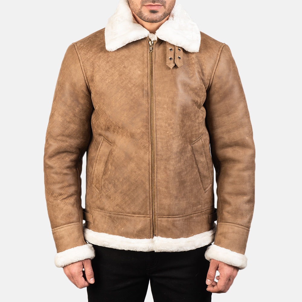 Francis B-3 ブラック レザーボンバージャケット メンズ – alternate product view 4