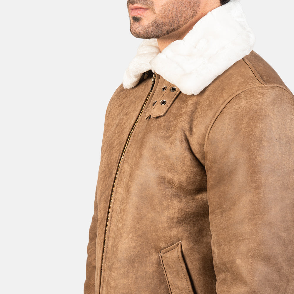 Francis B-3 ブラック レザーボンバージャケット メンズ – alternate product view 6