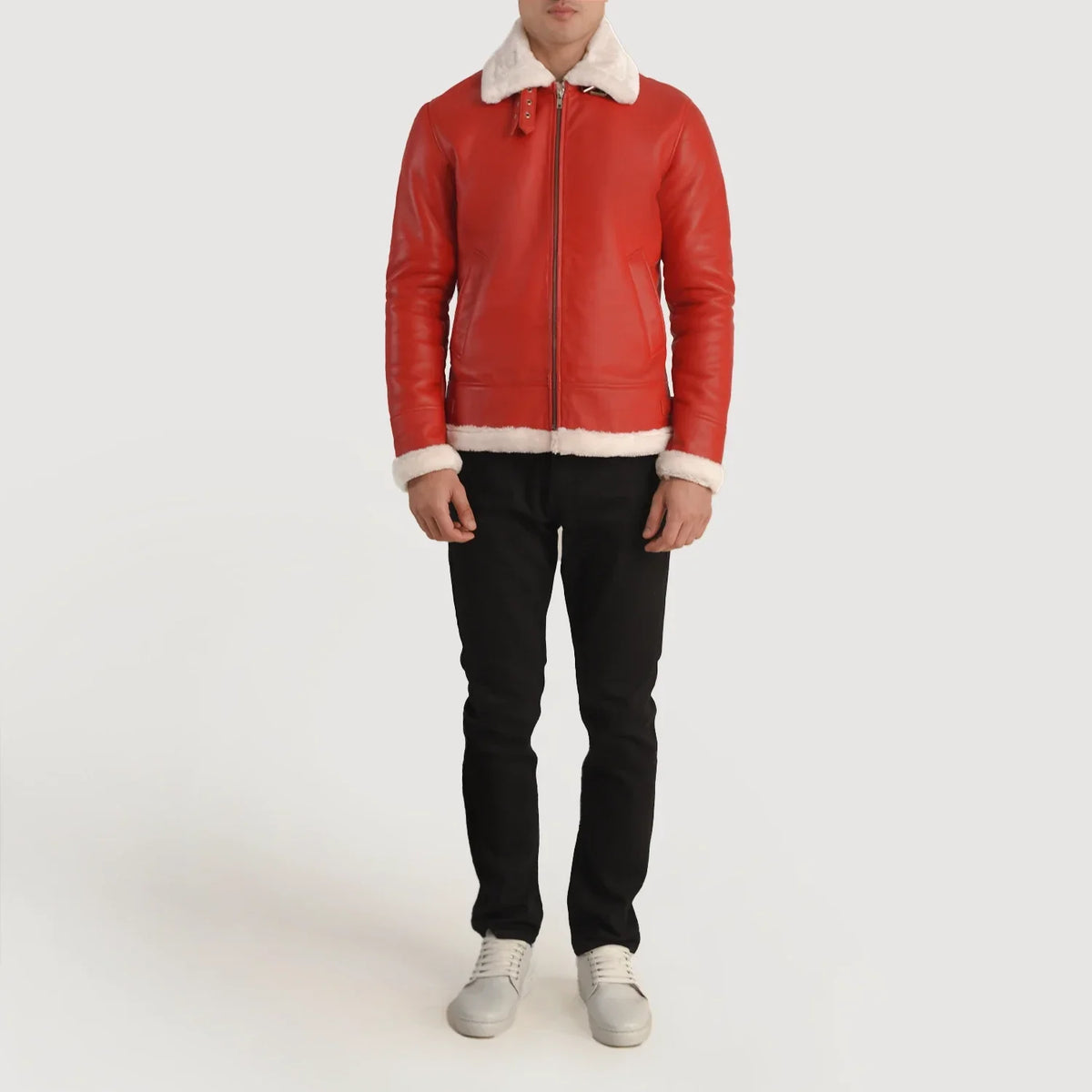 Francis B-3 ブラック レザーボンバージャケット メンズ – alternate product view 3