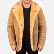 Beige Goatskin suede Jacket - Back View Showing Tailored Shoulder Fit &amp; Clean Hemline