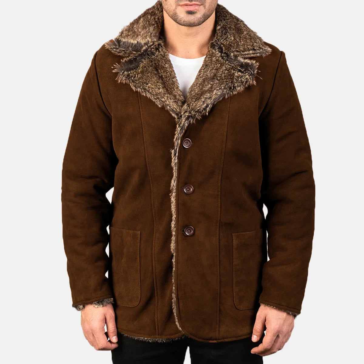 Furlong レザーコート Beige レザーコート メンズ – alternate product view 4