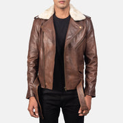 
オープンヘムと裾の職人技による仕立てディテール Furton Black Leather Biker Jacket